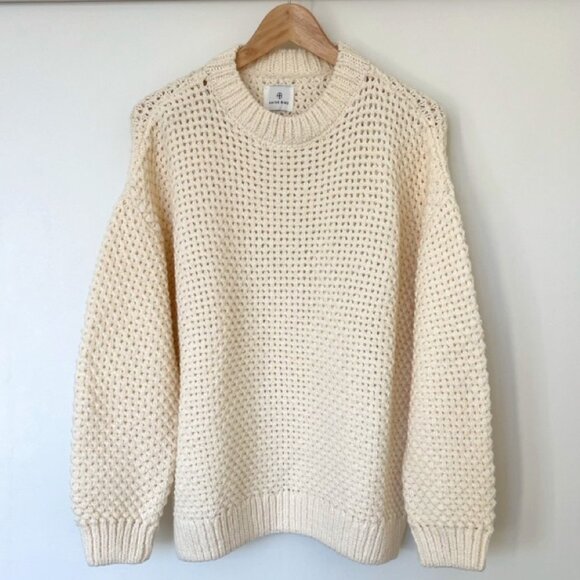 Anine Bing Wool Crewneck loop sweater - Ivory - Picture 1 of 11